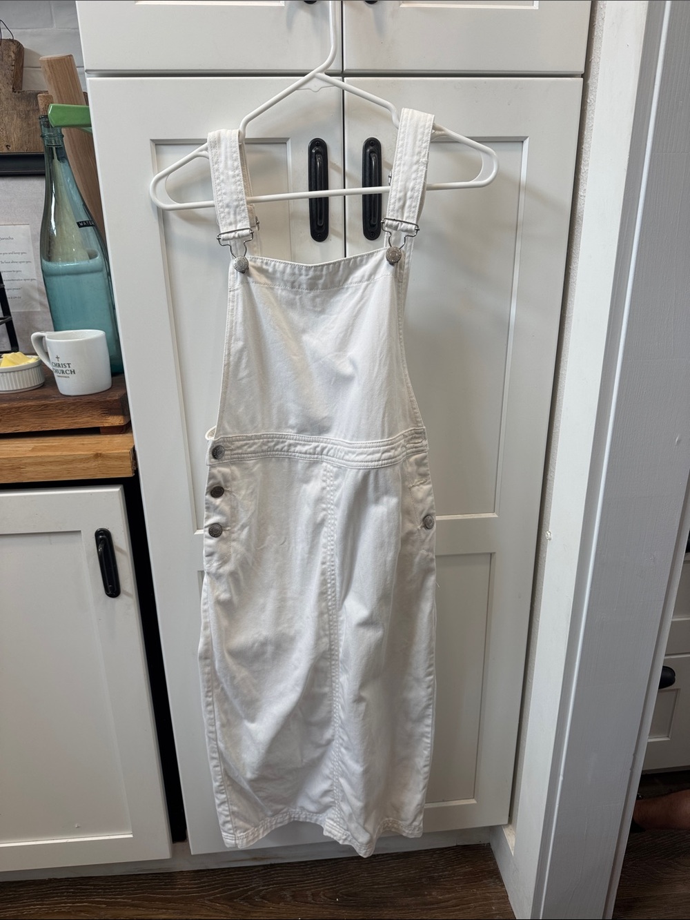 BDG White Denim Overall Dress Size Small